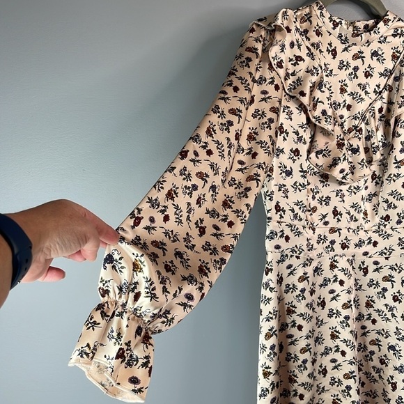 LAURA ASHLEY + UO Exclusive NWT Candy Long Sleeve Mini Dress Ruffle Bib Size XS - Picture 6 of 14